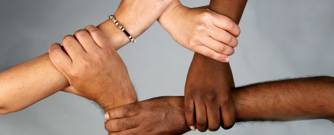 many hands held together